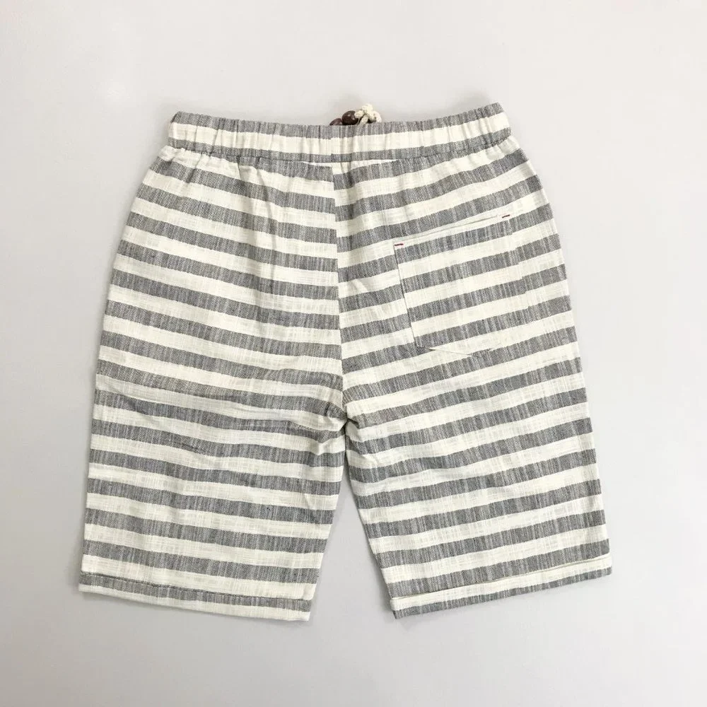 FASHION Brand Striped Bermuda Shorts M/L NWT Textured Cotton Pockets - Picture 8 of 8